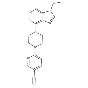 6-[4-(9-ethyl-9H-purin-6-yl)piperazin-1-yl]pyridine-3-carbonitrile Structure