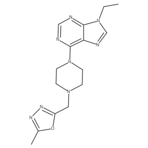 9-ethyl-6-{4-[(5-methyl-1,3,4-oxadiazol-2-yl)methyl]piperazin-1-yl}-9H-purine结构式