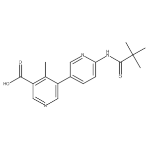 4-Methyl-6'-pivalamido-[3,3'-bipyridine]-5-carboxylic acid结构式