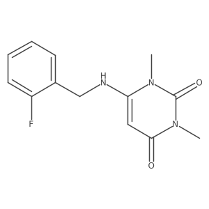 6-[(2-fluorobenzyl)amino]-1,3-dimethyl-2,4(1H,3H)-pyrimidinedione Structure