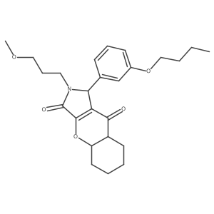 1-(3-butoxyphenyl)-2-(3-methoxypropyl)-4a,5,6,7,8,8a-hexahydro-1H-chromeno[2,3-c]pyrrole-3,9-dione结构式