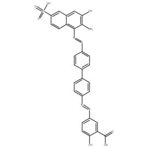 5-((4'-((2-Amino-3-hydroxy-6-sulfo-1-naphthyl)diazenyl)[biphenyl]-4-yl)diazenyl)-2-hydroxybenzoic acid结构式