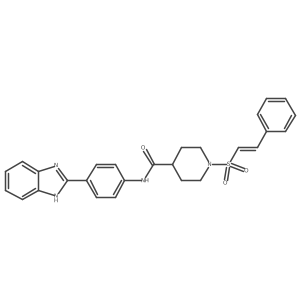 N-[4-(1H-1,3-benzodiazol-2-yl)phenyl]-1-(2-phenylethenesulfonyl)piperidine-4-carboxamide结构式