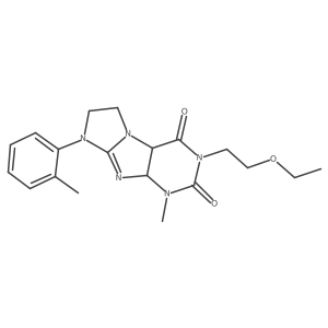 2-(2-Ethoxyethyl)-4-methyl-6-(2-methylphenyl)-4a,7,8,9a-tetrahydropurino[7,8-a]imidazole-1,3-dione结构式