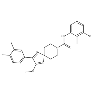 N-(3-chloro-2-methylphenyl)-2-(3,4-dimethylphenyl)-3-(methylthio)-1,4,8-triazaspiro[4.5]deca-1,3-diene-8-carboxamide结构式