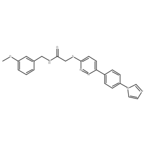 2-((6-(4-(1H-imidazol-1-yl)phenyl)pyridazin-3-yl)thio)-N-(3-methoxybenzyl)acetamide结构式