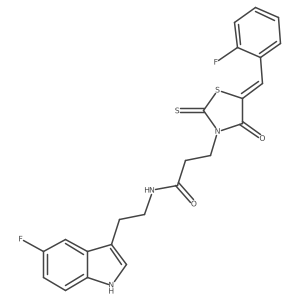 (Z)-N-(2-(5-fluoro-1H-indol-3-yl)ethyl)-3-(5-(2-fluorobenzylidene)-4-oxo-2-thioxothiazolidin-3-yl)propanamide结构式