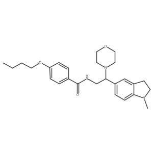 4-butoxy-N-(2-(1-methylindolin-5-yl)-2-morpholinoethyl)benzamide结构式