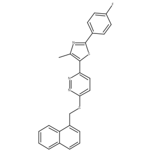 2-(4-Fluorophenyl)-4-methyl-5-(6-((naphthalen-1-ylmethyl)thio)pyridazin-3-yl)thiazole结构式