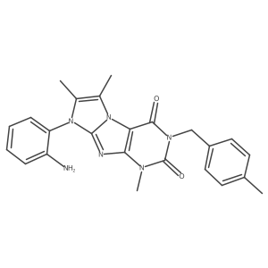 8-(2-aminophenyl)-1,6,7-trimethyl-3-(4-methylbenzyl)-1H-imidazo[2,1-f]purine-2,4(3H,8H)-dione结构式