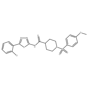 N-(5-(2-chlorophenyl)-1,3,4-oxadiazol-2-yl)-1-((4-methoxyphenyl)sulfonyl)piperidine-4-carboxamide结构式
