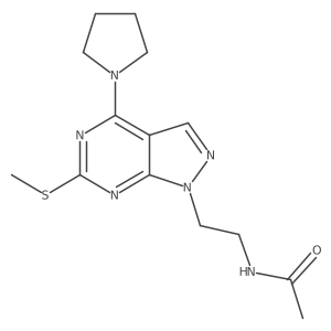 N-(2-(6-(methylthio)-4-(pyrrolidin-1-yl)-1H-pyrazolo[3,4-d]pyrimidin-1-yl)ethyl)acetamide Structure