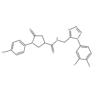 1-(4-chlorophenyl)-N-((1-(3,4-difluorophenyl)-1H-tetrazol-5-yl)methyl)-5-oxopyrrolidine-3-carboxamide Structure