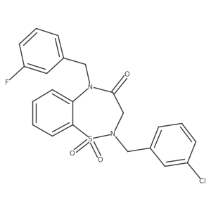 2-(3-chlorobenzyl)-5-(3-fluorobenzyl)-2,3-dihydrobenzo[f][1,2,5]thiadiazepin-4(5H)-one 1,1-dioxide结构式