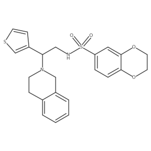 N-(2-(3,4-dihydroisoquinolin-2(1H)-yl)-2-(thiophen-3-yl)ethyl)-2,3-dihydrobenzo[b][1,4]dioxine-6-sulfonamide Structure