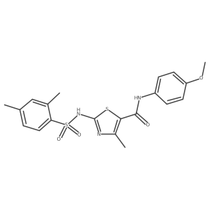 5-Thiazolecarboxamide, 2-[[(2,4-dimethylphenyl)sulfonyl]amino]-N-(4-methoxyphenyl)-4-methyl-结构式