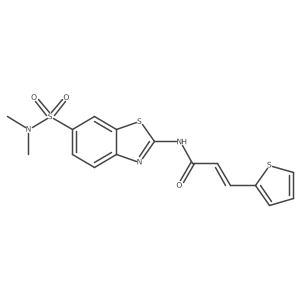 (E)-N-(6-(N,N-dimethylsulfamoyl)benzo[d]thiazol-2-yl)-3-(thiophen-2-yl)acrylamide结构式