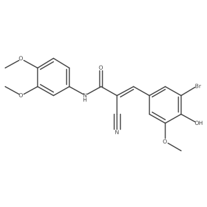 3-(3-bromo-4-hydroxy-5-methoxyphenyl)-2-cyano-N-(3,4-dimethoxyphenyl)prop-2-enamide结构式