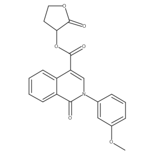 2-Oxotetrahydrofuran-3-yl 2-(3-methoxyphenyl)-1-oxo-1,2-dihydroisoquinoline-4-carboxylate结构式