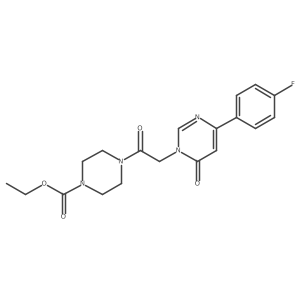 ethyl 4-(2-(4-(4-fluorophenyl)-6-oxopyrimidin-1(6H)-yl)acetyl)piperazine-1-carboxylate Structure