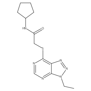 N-cyclopentyl-2-((3-ethyl-3H-[1,2,3]triazolo[4,5-d]pyrimidin-7-yl)thio)acetamide结构式