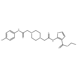 Ethyl 2-[[2-[4-[2-[(4-fluorophenyl)amino]-2-oxoethyl]-1-piperazinyl]acetyl]amino]-3-thiophenecarboxylate Structure