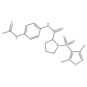 N-[4-({1-[(3,5-dimethylisoxazol-4-yl)sulfonyl]pyrrolidin-2-yl}carbonylamino)ph enyl]acetamide Structure