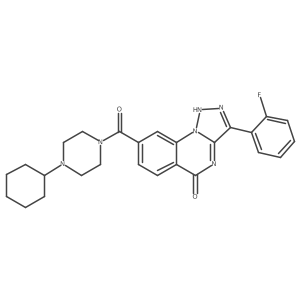 8-(4-cyclohexylpiperazine-1-carbonyl)-3-(2-fluorophenyl)-[1,2,3]triazolo[1,5-a]quinazolin-5(4H)-one Structure