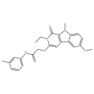 2-({3-ethyl-8-methoxy-5-methyl-4-oxo-3H,4H,5H-pyrimido[5,4-b]indol-2-yl}sulfanyl)-N-(3-methylphenyl)acetamide Structure
