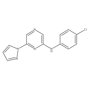 (4-Chloro-phenyl)-(6-pyrazol-1-yl-pyrazin-2-yl)-amine结构式