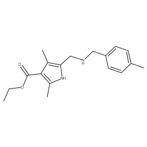 Ethyl 2,4-dimethyl-5-{[(4-methylbenzyl)amino]-methyl}-1H-pyrrole-3-carboxylate结构式