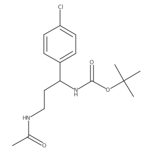 Tert-butyl 3-acetamido-1-(4-chlorophenyl)propylcarbamate Structure