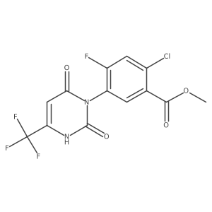 Methyl 2-chloro-5-(2,6-dioxo-4-(trifluoromethyl)-2,3-dihydropyrimidin-1(6H)-yl)-4-fluorobenzoate Structure