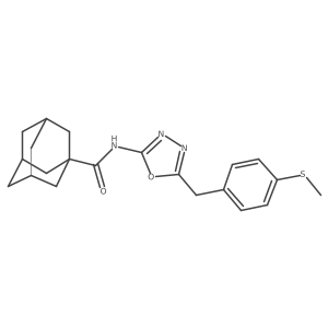N-(5-{[4-(methylsulfanyl)phenyl]methyl}-1,3,4-oxadiazol-2-yl)adamantane-1-carboxamide结构式