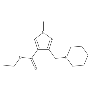 ethyl 1-methyl-3-(piperidin-1-ylmethyl)-1H-pyrazole-4-carboxylate Structure