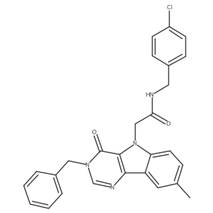 2-(3-benzyl-8-methyl-4-oxo-3H-pyrimido[5,4-b]indol-5(4H)-yl)-N-(4-chlorobenzyl)acetamide Structure