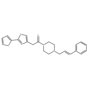 1-{4-[(2E)-3-phenylprop-2-en-1-yl]piperazin-1-yl}-2-[2-(thiophen-2-yl)-1,3-thiazol-4-yl]ethanone结构式
