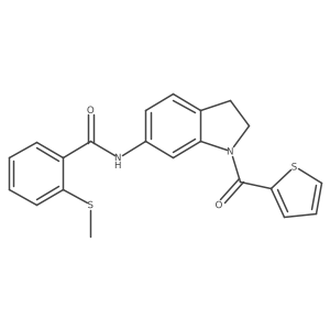 2-(methylthio)-N-(1-(thiophene-2-carbonyl)indolin-6-yl)benzamide结构式