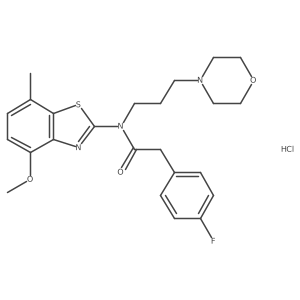 2-(4-fluorophenyl)-N-(4-methoxy-7-methylbenzo[d]thiazol-2-yl)-N-(3-morpholinopropyl)acetamide hydrochloride Structure