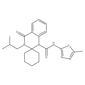2'-isobutyl-N-(5-methyl-1,3,4-thiadiazol-2-yl)-1'-oxo-2',4'-dihydro-1'H-spiro[cyclohexane-1,3'-isoquinoline]-4'-carboxamide Structure