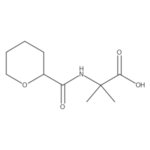 2-Methyl-2-(tetrahydro-2H-pyran-2-carboxamido)propanoic acid结构式