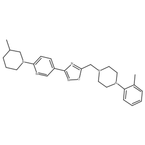 1-(2-Methylphenyl)-4-({3-[6-(3-methylpiperidin-1-yl)pyridin-3-yl]-1,2,4-oxadiazol-5-yl}methyl)piperazine结构式