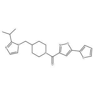 (5-(furan-2-yl)isoxazol-3-yl)(4-((2-isopropyl-1H-imidazol-1-yl)methyl)piperidin-1-yl)methanone Structure