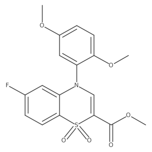 methyl 4-(2,5-dimethoxyphenyl)-6-fluoro-4H-1,4-benzothiazine-2-carboxylate 1,1-dioxide结构式