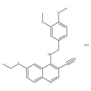 4-((3,4-Dimethoxybenzyl)amino)-6-ethoxyquinoline-3-carbonitrile hydrochloride结构式