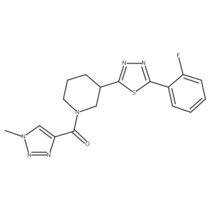 [3-[5-(2-fluorophenyl)-1,3,4-thiadiazol-2-yl]-1-piperidyl]-(1-methyltriazol-4-yl)methanone Structure