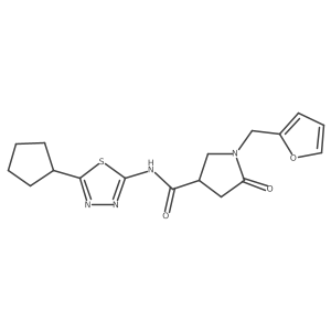 N-(5-cyclopentyl-1,3,4-thiadiazol-2-yl)-1-(furan-2-ylmethyl)-5-oxopyrrolidine-3-carboxamide Structure