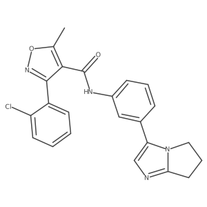 3-(2-chlorophenyl)-N-(3-(6,7-dihydro-5H-pyrrolo[1,2-a]imidazol-3-yl)phenyl)-5-methylisoxazole-4-carboxamide结构式