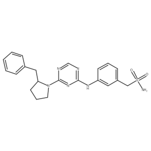 3-[(4-(2-Benzylpyrrolidin-1-yl)-1,3,5-triazin-2-yl)amino]-benzenemethanesulfonamide Structure