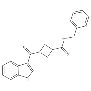 1-(1H-indole-3-carbonyl)-N-(pyridin-2-ylmethyl)azetidine-3-carboxamide结构式